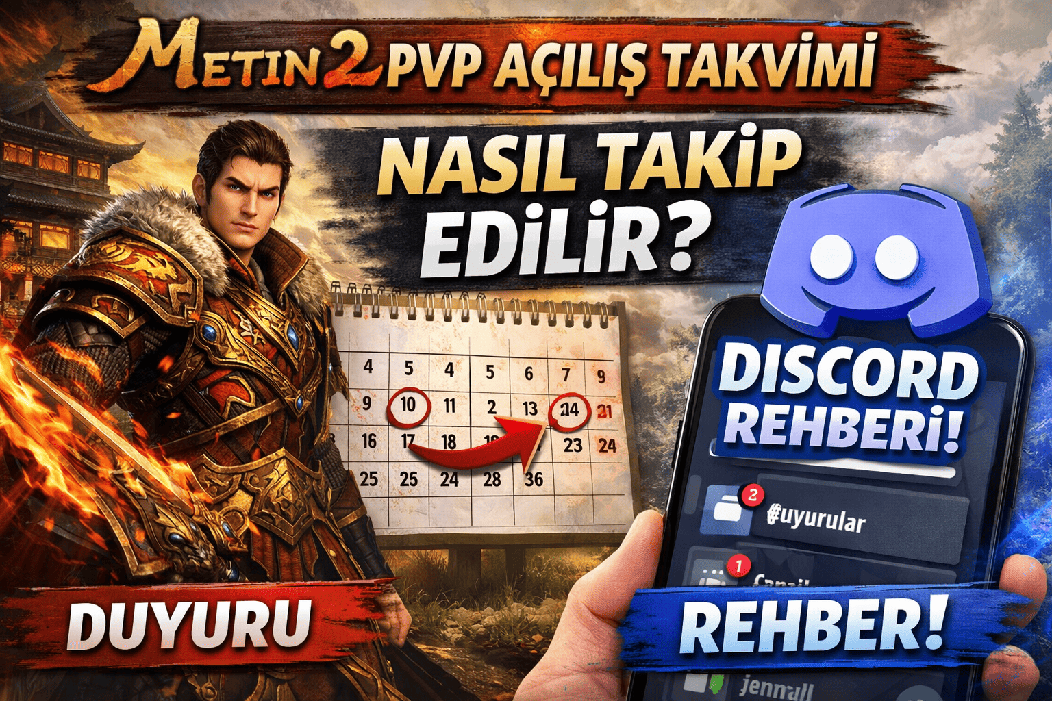Metin2 PVP Açılış Takvimi Nasıl Takip Edilir? (Duyuru + Discord Rehberi)
